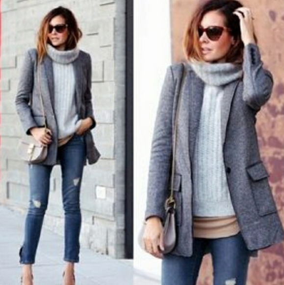 Banana Republic Wool Blend Textured Boyfriend Blazer - Picture 1 of 11